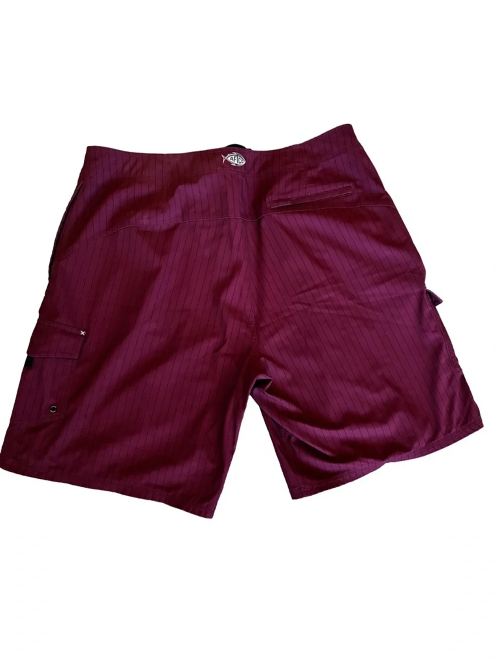 AFTCO Fishing Cargo Shorts Size 40 Burgundy Pinstripe Lot of 2